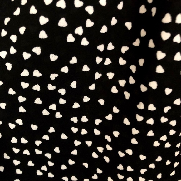 Max Studio Heart Print Black and White Off the Shoulder Bell Sleeve Dress S - Picture 10 of 13